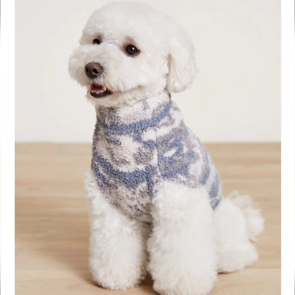 Barefoot Dreams CozyChic Abstract Camo Pet Sweater Almond/Dusk